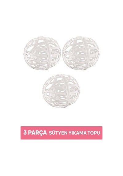Lüx 3 Parça Sütyen Ve Çamaşır Yıkama Topu Pratik Plastik Iç Çamaşır Yıkama Topu Beyaz Tr Diğer