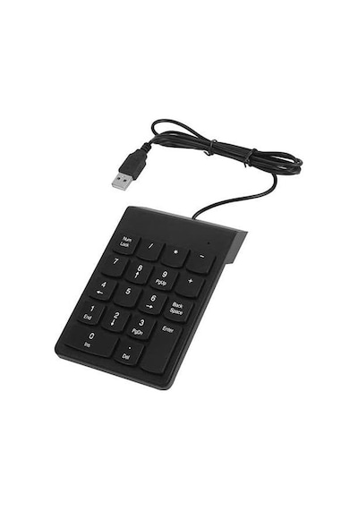 Px-1864 Usb 2.0 Siyah Kablolu Numerik Klavye Keypad, Usb Sayısal Tuş Takımı, Pc Laptop Notebook İçin Kablolu Numpad, Ev Ofis Muhasebe Excel Veri Girişi Kullanımına Uygun