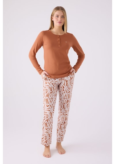 Pierre Cardin Kadın Kahverengi Pijama Takımı Pc8862-s-v1 Kahverengi
