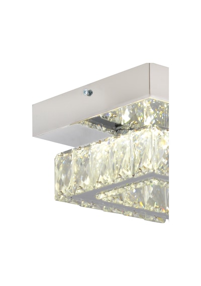 Modina Tek Katlı Krom 3 Renkli 20 Watt Ledli 3 Renkli Kristalli Taşlı Modern Tasarım Led Kristal Salon Avize Krom