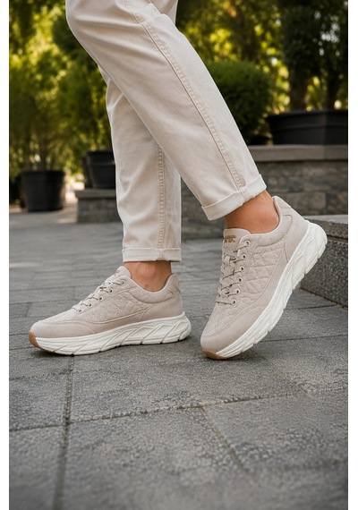 Ht Hotin Quantum Erkek Günlük Spor Ayakkabı Rahat Tabanlı Bağcıklı Hafif Casual Sneaker - Bej Ht Hotin Quantum Erkek Günlük Spor Ayakkabı Rahat Tabanlı Bağcıklı Hafif Casual Sneaker - Bej