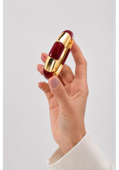 Bordo Gold Detaylı Bileklik