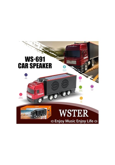 Dorse Tır Tasarımlı Bluetooth Speaker Sd Kart Usb Fm Radyolu Şarjlı Taşınabilir Kablosuz Hoparlör