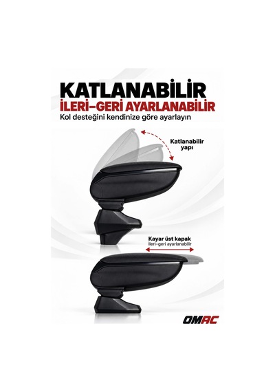 Kia Picanto 2011-2017 Adaptörlü Model Uyumlu Kolçak Kol Dayama Siyah Suni Deri Araca Özel