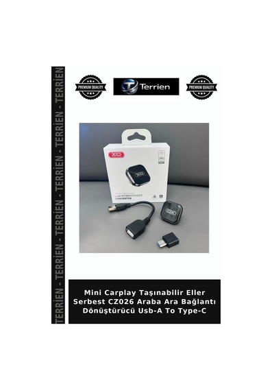 Mini Carplay Taşınabilir Eller Serbest Cz026 Araba Ara Bağlantı Dönüştürücü Usb-a To Type-c