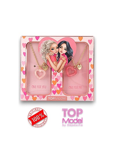 Top Model 2'li Kolye Takı Seti Pembe