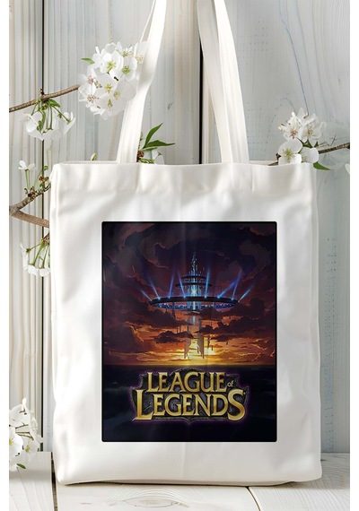 Art Hediye League Of Legends Oyun Baskılı Bez Çanta Omuz Çantası Kişiye Özel Model 11 Çok Renkli