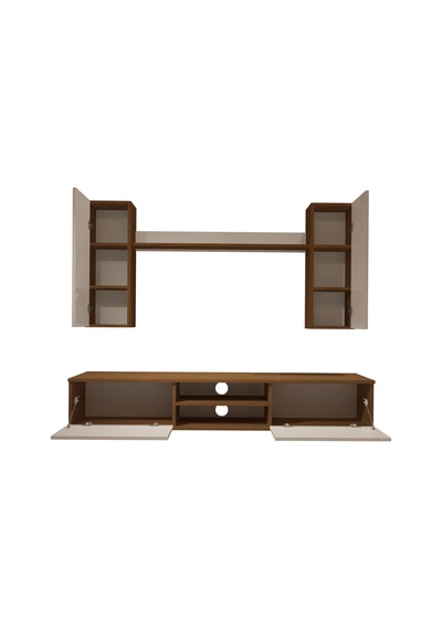 Decoraktiv Eko 7 Mdf Dvd Tv Ünitesi Tv Sehpası - Ceviz Beyaz Ahşap - Beyaz