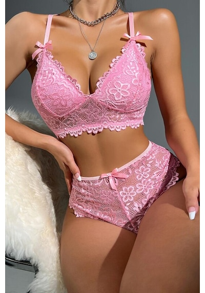 For Dreams 8455 Dantel Bralet Sütyen Takım 001