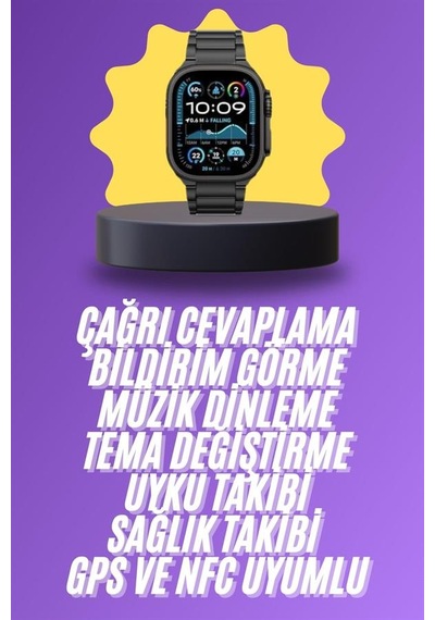 Ultra 3 Kordonlu Amoled Ekran Akıllı Saat Çok Fonksiyonlu Uyku Ve Zindelik Takibi