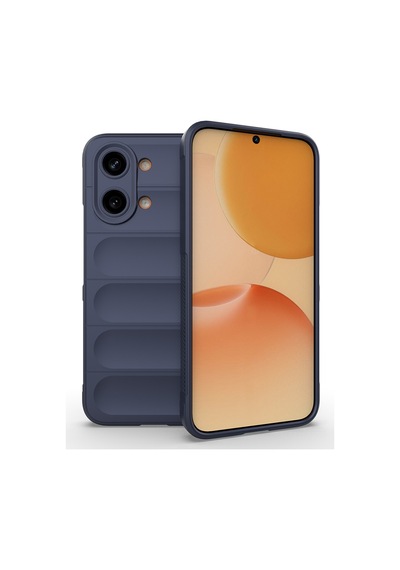 Xiaomi Poco X8 Pro Max Uyumlu Kılıf Esnek Tpu Oyuklu Arka Yüzey Tasarımlı Silikon Kapak Lacivert