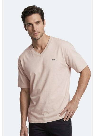 Slazenger Katre Erkek V Yaka Bej Tişört