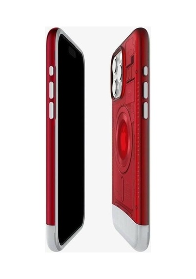 Spigen İphone 15 Pro İle Uyumlu Kılıf Classic C1 İmac G3 Desing Magfit Magsafe Uyumlu Ruby Kırmızı