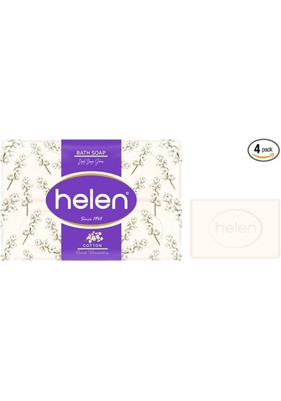 Helen Doğal Banyo Sabunu Pamuk Yumuşaklığı 4x150 Gr Beyaz Sabun