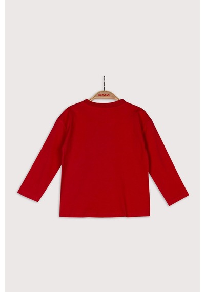 Zeyland Unisex Çocuk Uzun Kollu Basic T-shirt - Kırmızı KIrmızı