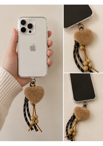 Kumru Studio Peluş Kalp Çanta Ve Telefon Charmı