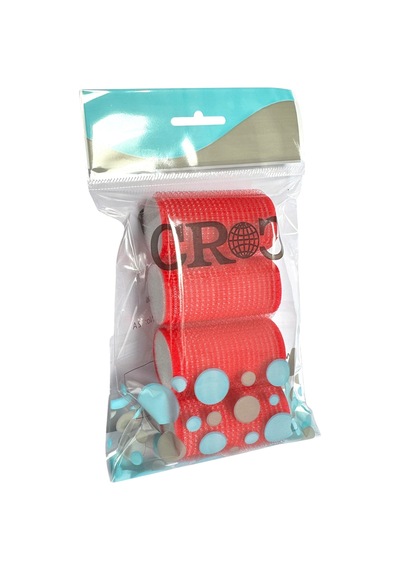 Croc Cb13 Kırmızı Çap:3cm 4lü Mini Paket Bigudi Cırtlı Saç Bigudisi