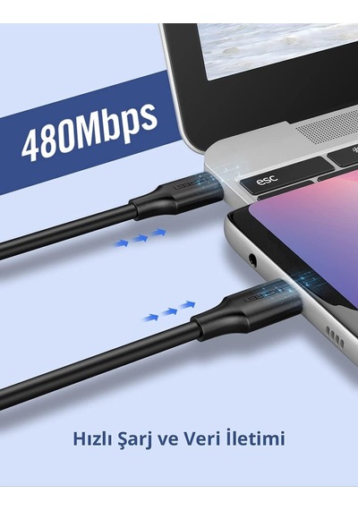 Usb-c 2.0 C M/m Abs Hızlı Şarj Kablosu 1m Beyaz Standart