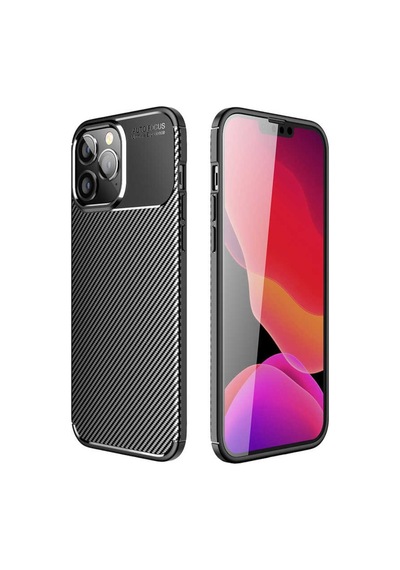 Apple Uyumlu iPhone 14 Pro Max Kılıf Karbon Tasarım Negro Silikon Kapak
