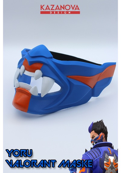 Kazanova Design Yoru Maskesi Giyilebilir Valorant Cosplay Oyuncu Maskesi