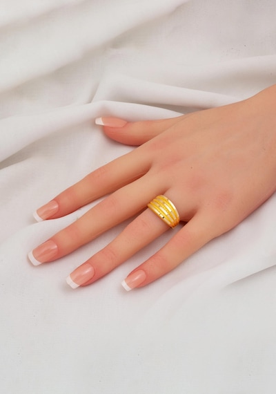 Bilezikci Ajda Altın 14 Ayar Yüzük 4 Sıra Sarı Altın