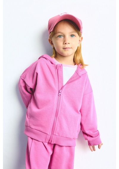 Defacto Kapüşonlu Cepli Fermuarlı Sweatshirt Sweatshirt Hırka Kız Bebek I0589a526aupn467 Pembe-pn467