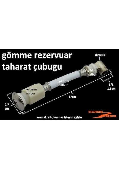 Eca Serel Modeli Gömme Rezervuar Taharat Çubuğu 17cm Dirsekli Mod