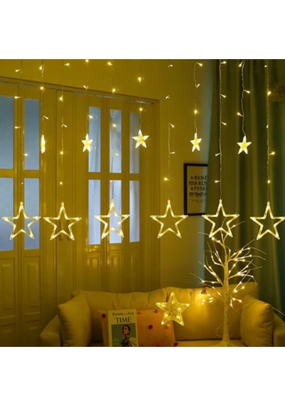 Yıldız Perde Led Günışığı Renk 12 Sarkıt 108 Ledli 3 Metre Günışığı