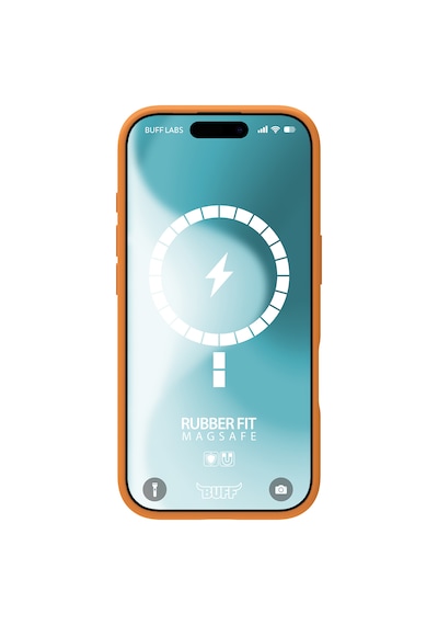 Apple Uyumlu iPhone Buff 16 Magsafe Rubber Fit Silikon Kılıf Orange Sorbet