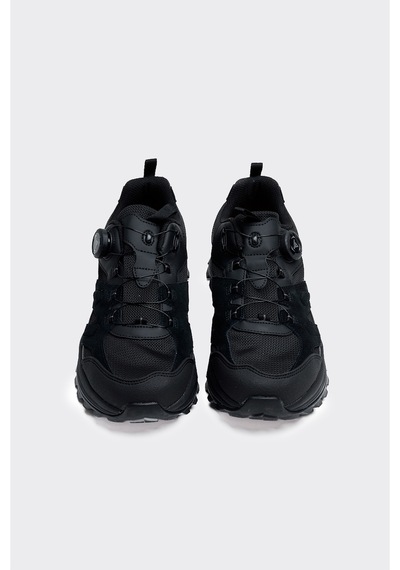 Derinet Humtto Comfort Cırt Bağcıklı Taban Erkek Sneaker Siyah Siyah