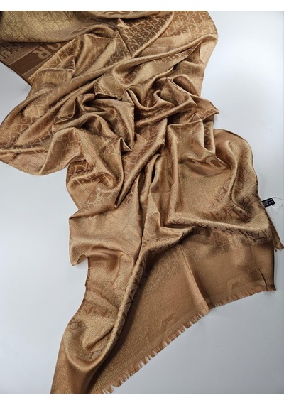 Miorel Scarfs Cd Desen Kaşmir İpek Şal Scarfs Cashmere Shawl Hijab Yeni Sezon Gold