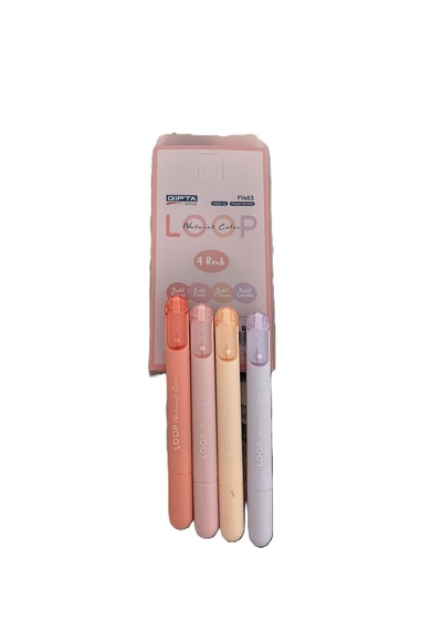 Benisa Shop Gıpta Fosforlu Kalem Seti Hıghlıghter Kalem Soft Renkler 4'lü Keçeli Kalem Fosforlu Canlı Renkler
