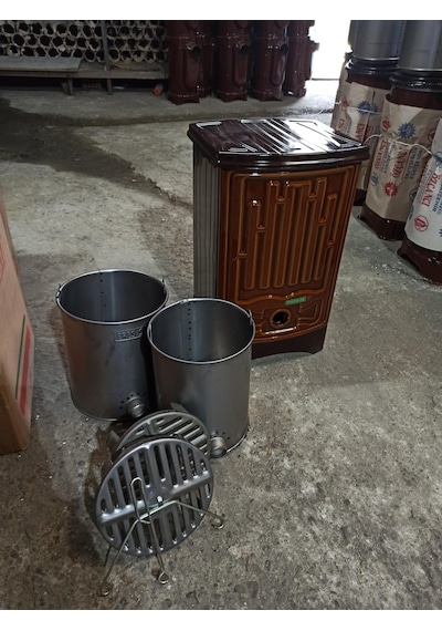 Önden Havalı Kovalı Uyuyan Soba-Kömür Sobası-Odun Sobası Kovalı