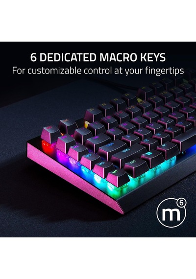 Blackwidow V4x - Mekanik Oyun Klavyesi - Snap Tap - Chroma Rgb Tıklamalı Mekanik Anahtarlar, 6 Özel Makro Tuşu, Wristrest Tr Düzeni Siyah