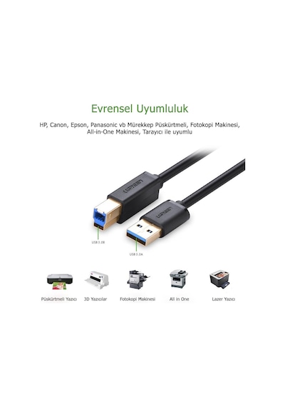 Ugreen Usb 3.0 Yazıcı Kablosu 1 Metre