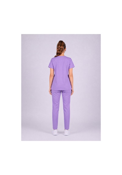Üniforma Lila Hemşire Ve Doktor Forması Scrubs Takımı Likralı Alt Üst Üniforma Unisex Yarasa Kol