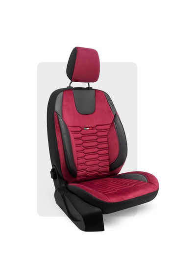 Otexo Bellucci Soft Taytüyü Airbag Uyumlu Ortopedik Destekli Universal Oto Koltuk Kılıfı Siyah-bordo
