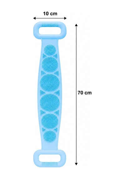 Silikon Sırt Yıkama Lifi 70 X 10 Cm, Çift Taraflı Esnek Banyo Kesesi, Uzun Saplı Vücut Temizleme Ve Masaj Lifi