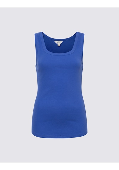 Marks & Spencer Pamuk Karışımlı Ribana Slim Fit Atlet Mavi/mor