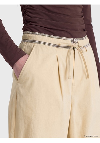 Lcw Modest Yeşil Nakışlı Geniş Paça Kadın Pantolon