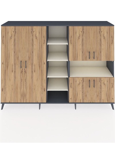 Hyperion Dolap 13 Raflı 6 Kapaklı 220x44x163 Antrasit-çam/aytaşı Atlas Çam/aytası - Antrasıt Hyperion Dolap 13 Raflı 6 Kapaklı 220x44x163 Antrasit-çam/aytaşı Atlas Çam/aytası - Antrasıt