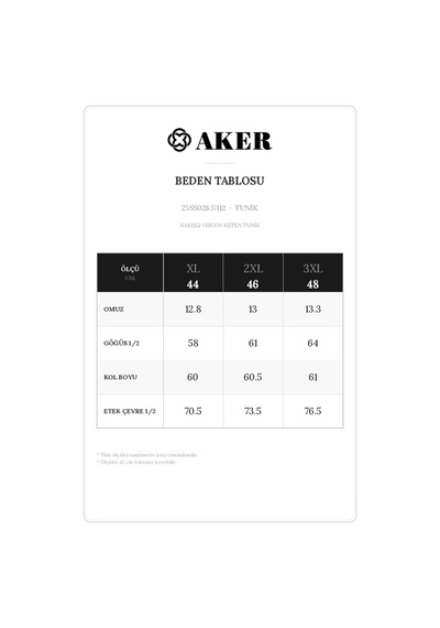 Aker Nakışlı Viscon Keten Tunik Taş Taş
