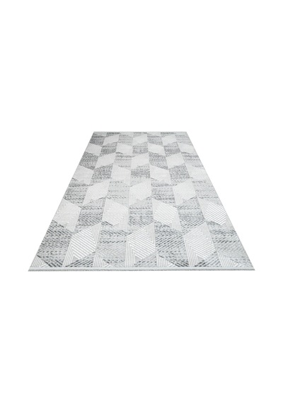 Bespoky Phoenix Geometrik Modern Salon Halısı Makine Dokuma Gri