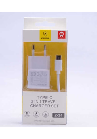 Zore Type-C 2 In 1 Ev Şarj Seti Z-24