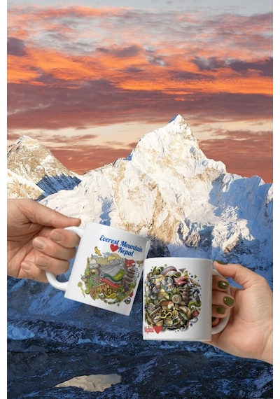 Nepal Kupa Bardak 2 Adet Seyahat Hatıra Nepal Mug