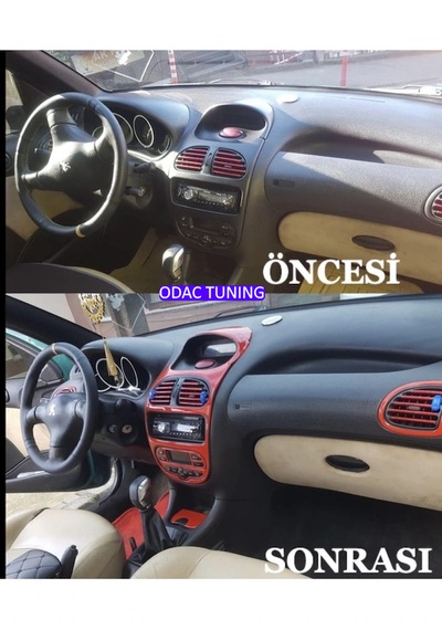 Peugeot 206 Torpido, Konsol, Trim Göğüs Kaplama Seti Kırmızı Renk