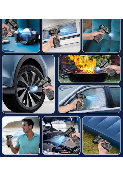 Mini Turbo Jet Fan 130.000 Rpm Mangal Üfleme Araç Klavye Toz İtme Temizlik Fanı Hava Kompresörü