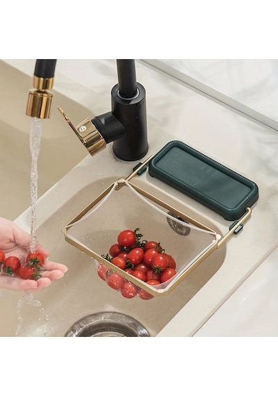 Honeybeeshop Yeşil 50 Torbalı Mutfak Lavabo Filtresi Katlanabilir Tıkanma Önleyici Çöp File Torbası