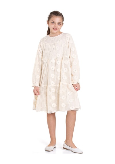 Xo Kids Kız Çocuk Elbise 5-9 Yaş 36029 Ekru
