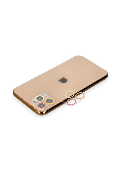 Apple, Uyumlu iPhone 11 Pro Renkli Kamera Lens Koruma Cam - Turuncu-kırmızı
